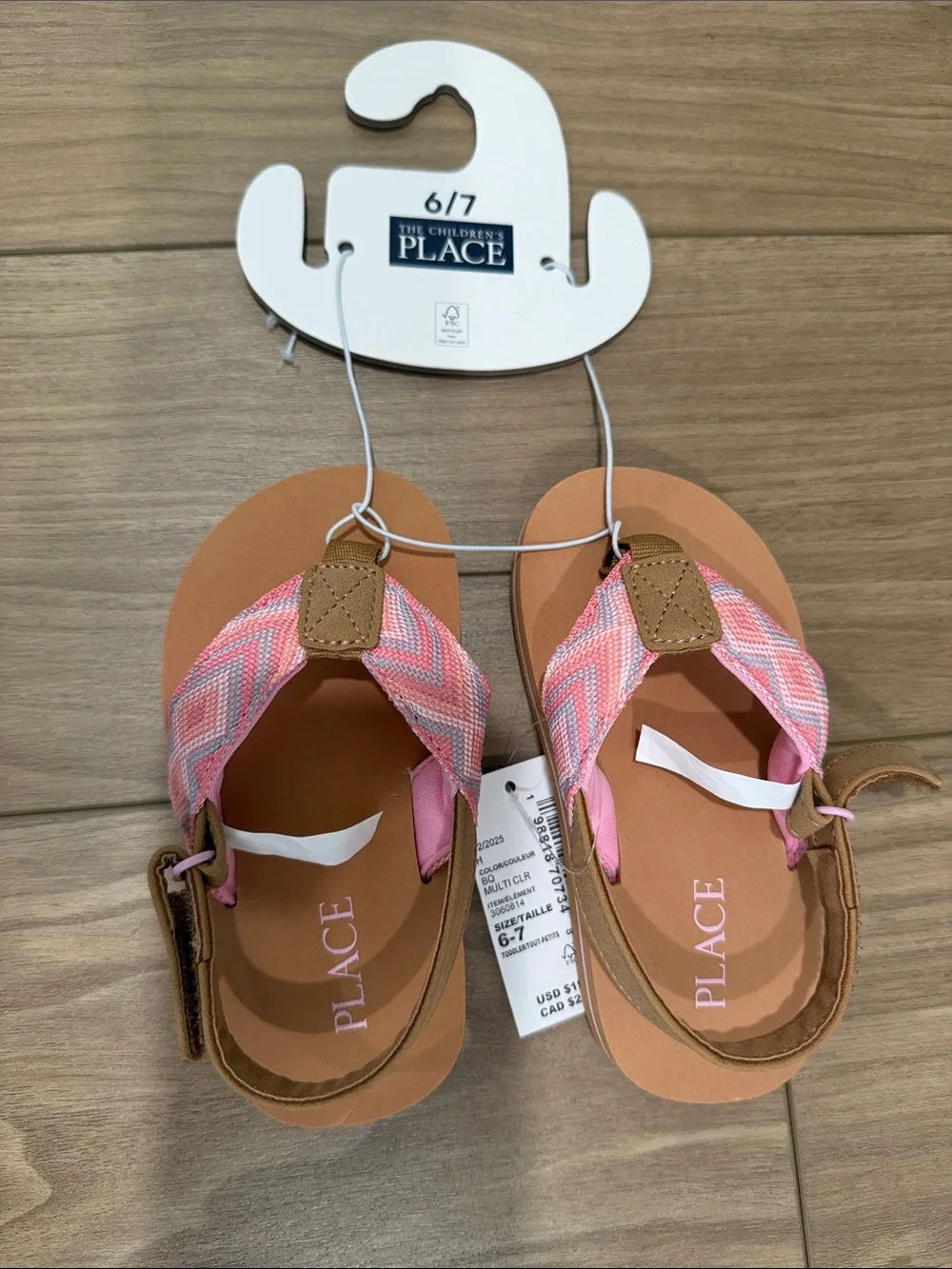 The Children's Place Pink Chevron Toddler Sandals